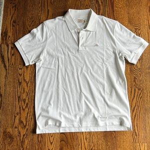 Faherty White Pique Polo - Large